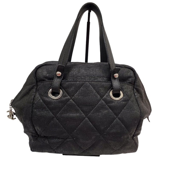 Chanel Paris Biarritz Bowler Bag Coated Canvas Entrupy Authenticated - Picture 2 of 12